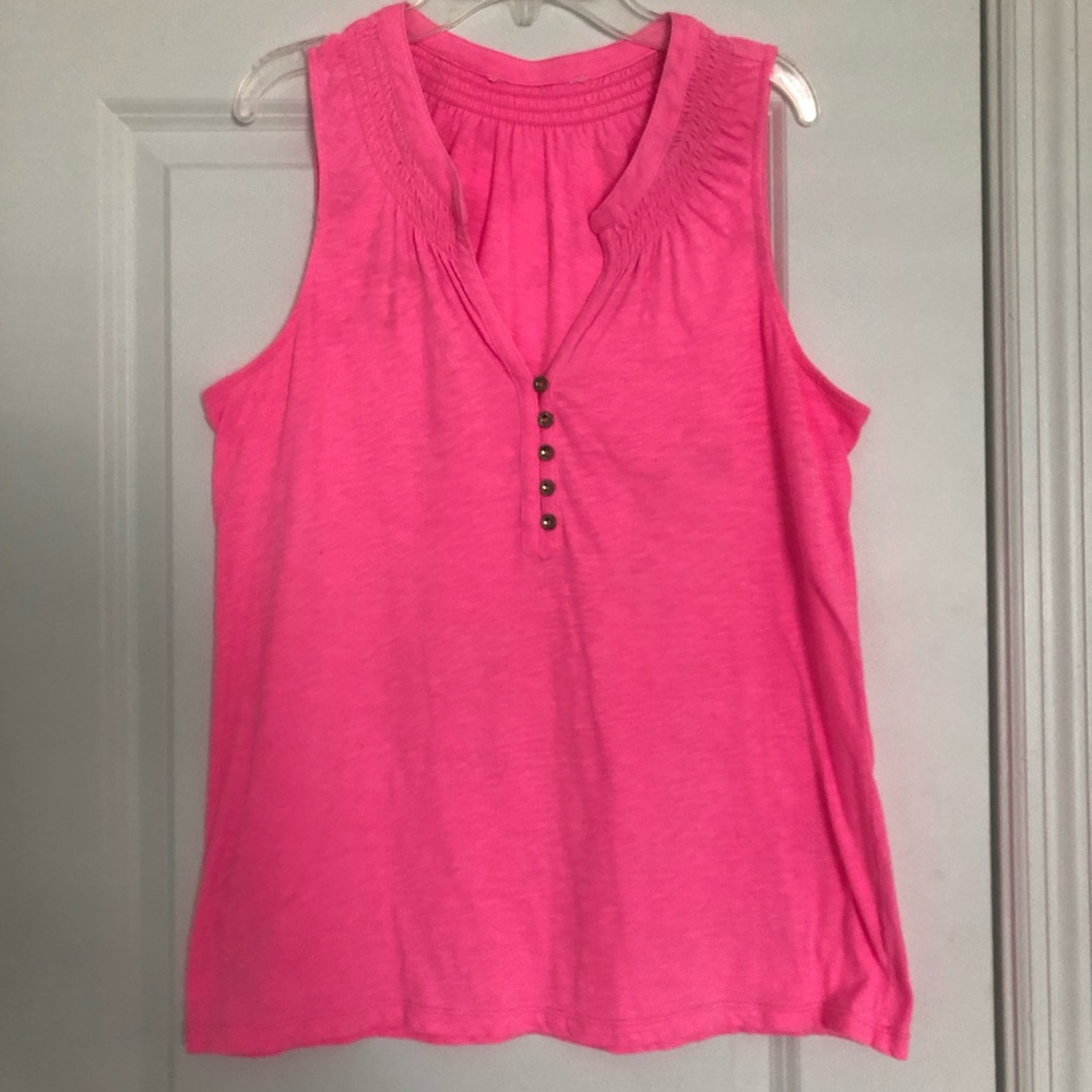 Lilly Pulitzer Essie Neon Pink Sleeveless Tank Top - Picture 2 of 4